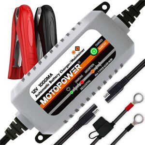 OPORTUNIDAD: MOTOPOWER MP00205B 12V 1000mA Mantenedor de Cargador de batería Completamente automático – Gris | Oferta Amazon