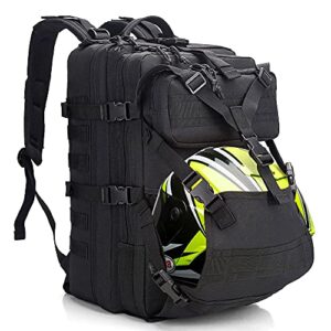 OPORTUNIDAD: YOUNGOA Mochila Moto Hombre, Mochila Militar Tactica, Negra Impermeable Bolsa Casco Moto, Portátil Mochila Trekking para Supervivencia, Acampada Negro con descuento