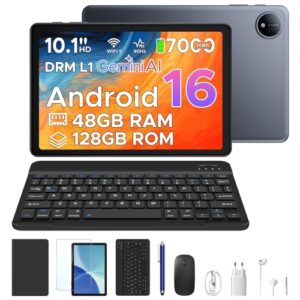 OFERTA: P10 Tablet Android 16, Tablet 10 48GB +128GB /2TB TF, Tableta con Teclado y Lapiz, 90Hz Screen, 7000mAh, Gemini AI, 5G WiFi, Face ID, 5W OTG, OTG, GPS, 3.5mm, Widevine L1, Gris al mejor precio