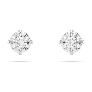 OPORTUNIDAD: Swarovski Pendientes de botón Attract, Talla redonda, Blancos, Baño de rodio con oferta