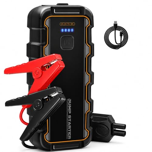 TOP VENTAS: Arrancador de Coche 7000A, para Gas 8.0L/Diésel 6.0L, 12V Arrancador de Coche Portátil con USB y Pinzas para Batería, Funciona en Frío Extremo, para Auto, Moto, Bote, Camping rebajado hoy