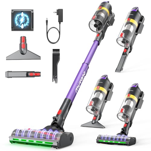 DESCUENTO: Muvano Aspiradora sin Cable Potente Succión de 45 kPa hasta 60 Minutos de Autonomía Resistente a Enredos Aspiradora Escoba Recargable con Soporte de Pared para Pelo de Mascotas y Suelos de Madera con oferta