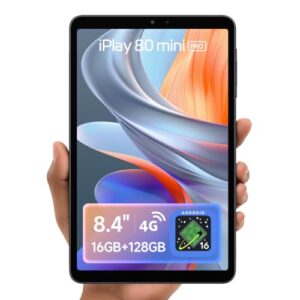 ALLDOCUBE Tablet 8.4 ,Android 16,SIM 4G LTE,16GB+128GB,UNISOC T7300 | Mini Tablet 6050mAh,Pantalla 90Hz FHD+,1920*1200,Wi-Fi 6,BT 5.4,Gemini Al,GPS,Face ID,Widevine L1,iPlay 80 mini Pro,No Funda rebajado hoy