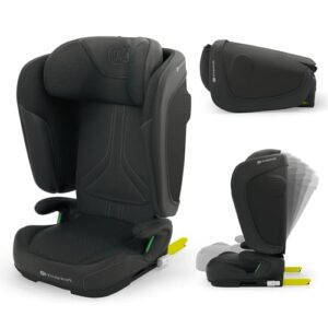 CHOLLO: Kinderkraft UNITY 2 i-Size, Silla de coche plegable 100–150 cm, De 3,5 a 12 años aproximadamente, Reposacabezas ajustable, Tapizado con sistema AIR FLOW, Ajuste del respaldo en 5 posiciones, Negro al mejor precio