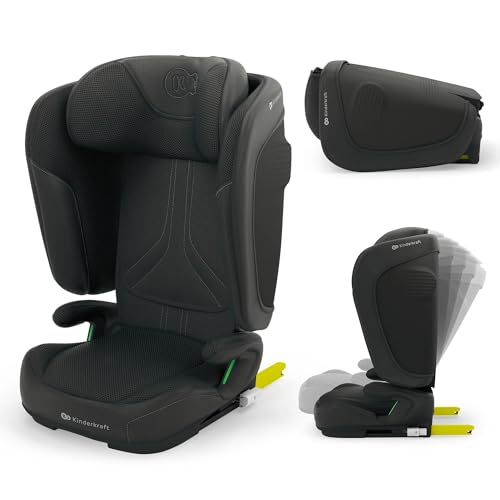 CHOLLO: Kinderkraft UNITY 2 i-Size, Silla de coche plegable 100–150 cm, De 3,5 a 12 años aproximadamente, Reposacabezas ajustable, Tapizado con sistema AIR FLOW, Ajuste del respaldo en 5 posiciones, Negro al mejor precio