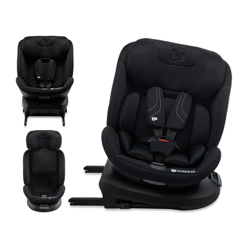 OPORTUNIDAD: Kinderkraft XPEDITION 3 I-Size 40-150 cm, Silla coche bebé, para niños, Asiento giratorio 360º, Isofix base, Ajuste de la reclinación del respaldo, Protección lateral, Grupo 0+/1/2/3, 0-36 kg, Negro con oferta