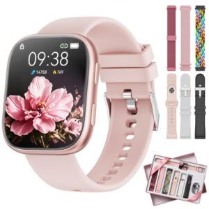 Mingtawn Reloj Inteligente Mujer con 7 Correas, 1.83″ Smartwatch con Llamada, 100+ Modos Deportivos, Monitor Pulsometro/SpO2/Sueño, Relojes Inteligentes para Android iOS con oferta