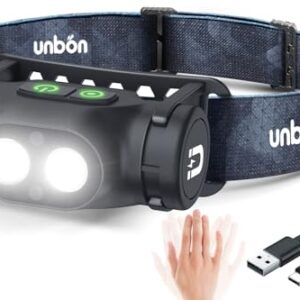 OFERTA: UNBON Linterna Frontal LED Recargable USB C, Linterna Cabeza LED Alta Potencia con 3 Modos de Iluminación, Sensor Movimiento y Base Magnética, Luz Frontal Cabeza Potente Recargable Impermeable IPX4 | Oferta Amazon