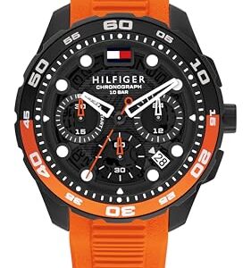 PROMOCIÓN: Tommy Hilfiger Reloj Cronógrafo de Cuarzo con Calendario para Hombre con Correa de Silicona Naranja – 1792234 en promoción