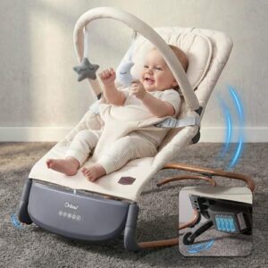 TOP VENTAS: Hamaca Mecedora Bebé Electrica con Sensor de Golpe, Blanco Nata rebajado hoy
