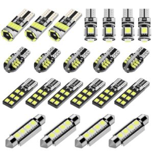 Justech Kit de Bombillas LED Luz de Coche Interior Para el Interior del Automóvil Mapa de la Cúpula Puerta Placa de Cortesía Luces Festón C5W T10 168 194 2825 Xenón Blanco al mejor precio