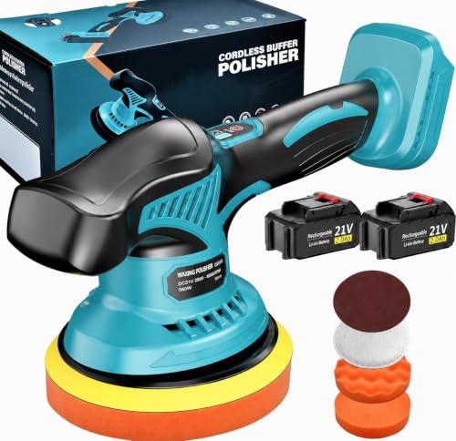 OFERTA: Yofuly Pulidora Orbital a Batería 6 , 8 Velocidades, 2x2000mAh, Compatible Makita 18V, para Detallado Auto con descuento