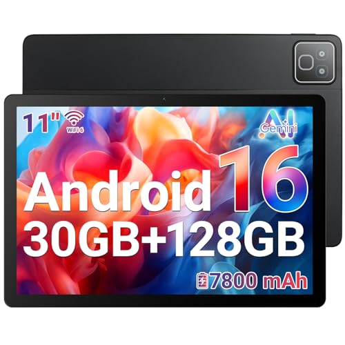 PROMOCIÓN: Tableta Android 16, 30GB + 128GB , tableta de 11 con 5.3, , cámara dual, 5 núcleos, 5 MP + 8 MP, 7800 mAh, tabletas con modo teclado, luces arcoíris rebajado hoy