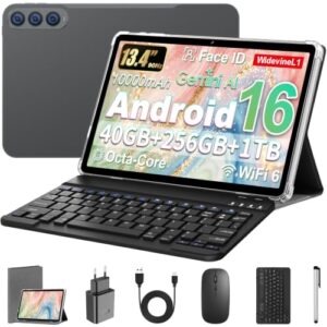 PROMOCIÓN: Android 16 Tablet 13,4 en Gemini AI, Tableta en Funda, Teclado, Ratón & Lápiz, Unisoc T615 Octa-Core, 40 GB + 256 GB + 1 TB TF, 1920×1200 Pantalla HD, Cámara Doble 5MP+13MP, 10000 mAh con oferta